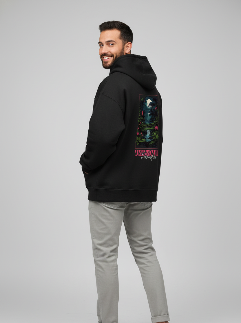 "UNKNOWN PARADISE" Unisex Oversized Hoodie
