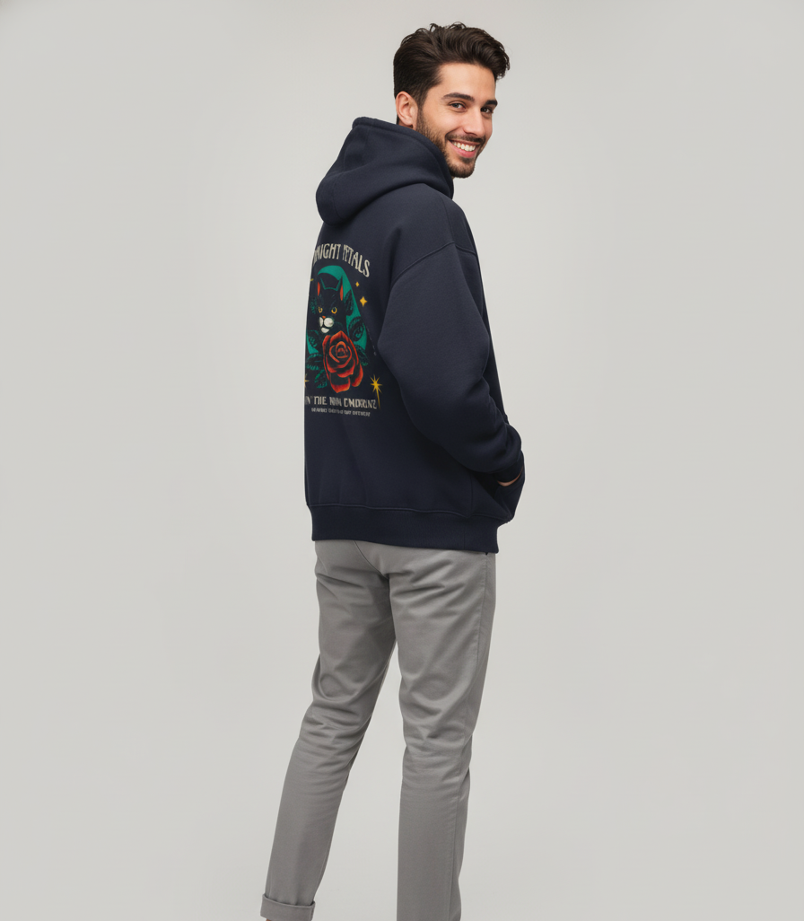 "Midnight Petals" Unisex Oversized Hoodie