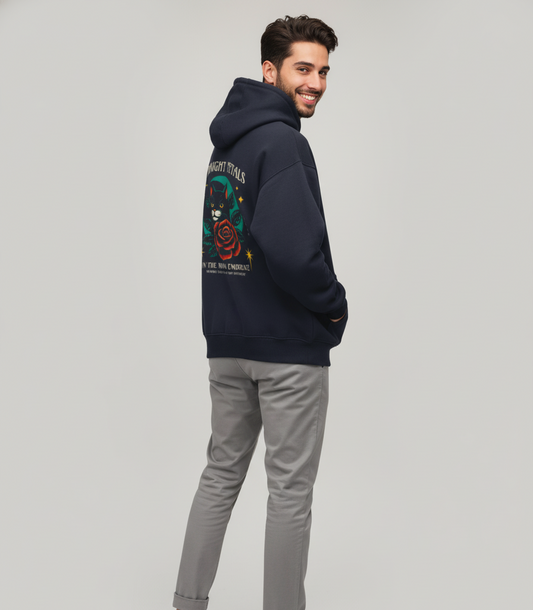 "Midnight Petals" Unisex Oversized Hoodie
