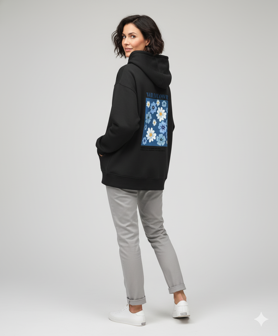 "WILDFLOWER" Women Oversized Hoodie
