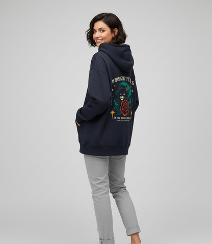 "Midnight Petals" Unisex Oversized Hoodie