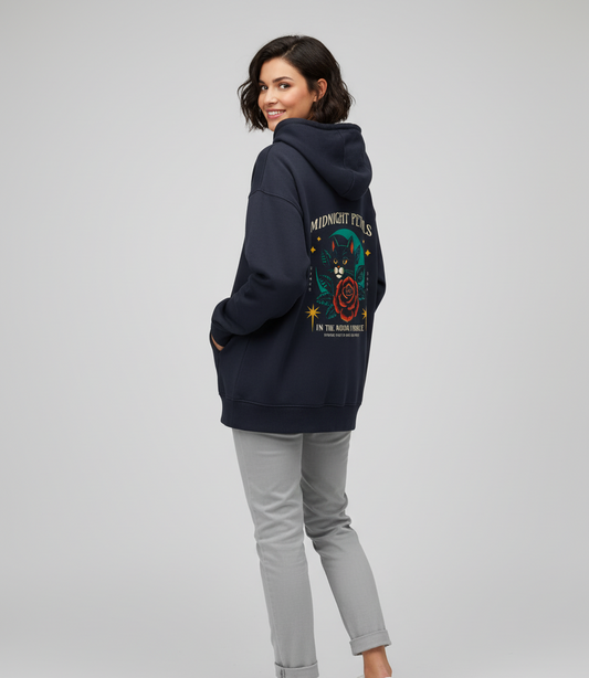 "Midnight Petals" Unisex Oversized Hoodie