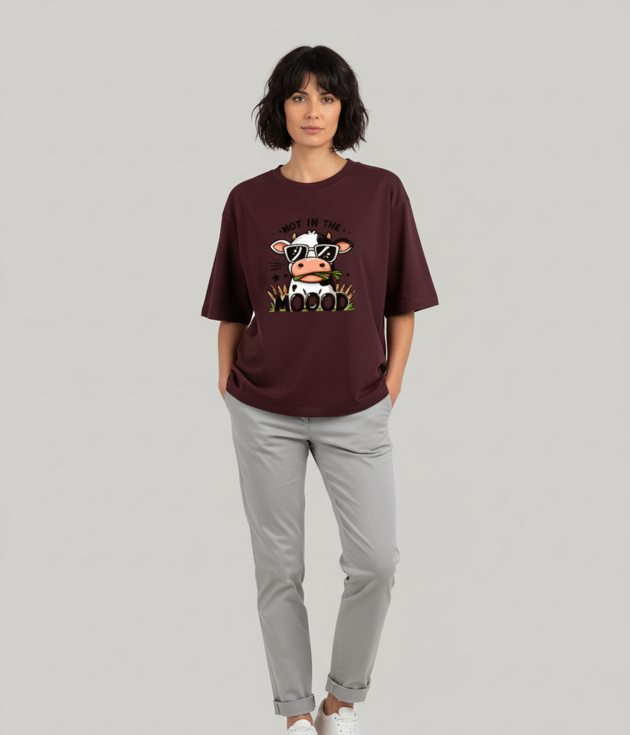 Not In Mood Women Oversized Classic T-Shirt