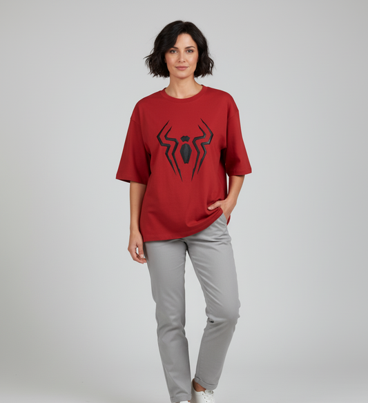 BLACK SPIDER Oversized Classic  RED T-Shirt