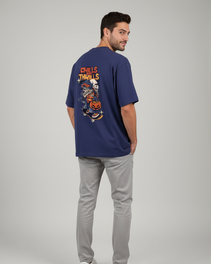 'Chill and Thrill" Unisex Oversized Classic T-Shirt