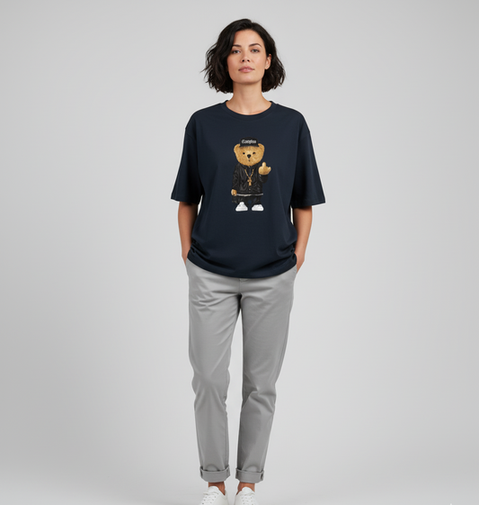 Middle Finger Bear Women Oversized Classic T-Shirt
