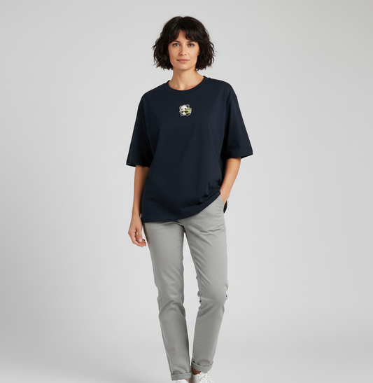 Embroidery CUTE PANDA Oversized Classic T-Shirt