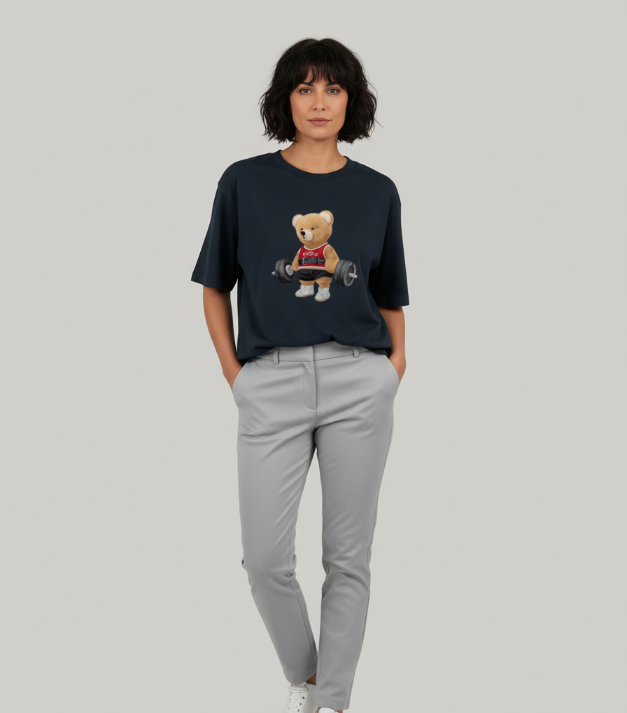 'GYM BEAR' Girls Oversized Classic T-Shirt