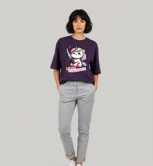 'I CHOOSE VIOLENCE' CUTE Oversized Classic T-Shirt