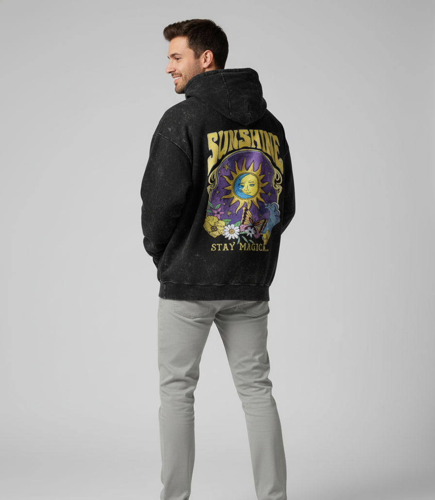 "Sunshine" Unisex Acid Washed Hoodie