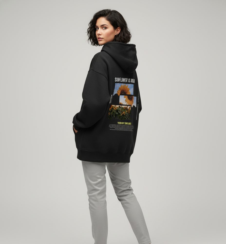 "SUNFLOWER IS DEAD" Unisex Oversized Hoodie