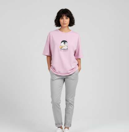 "NOT HAPPY" Women Oversized Classic T-Shirt